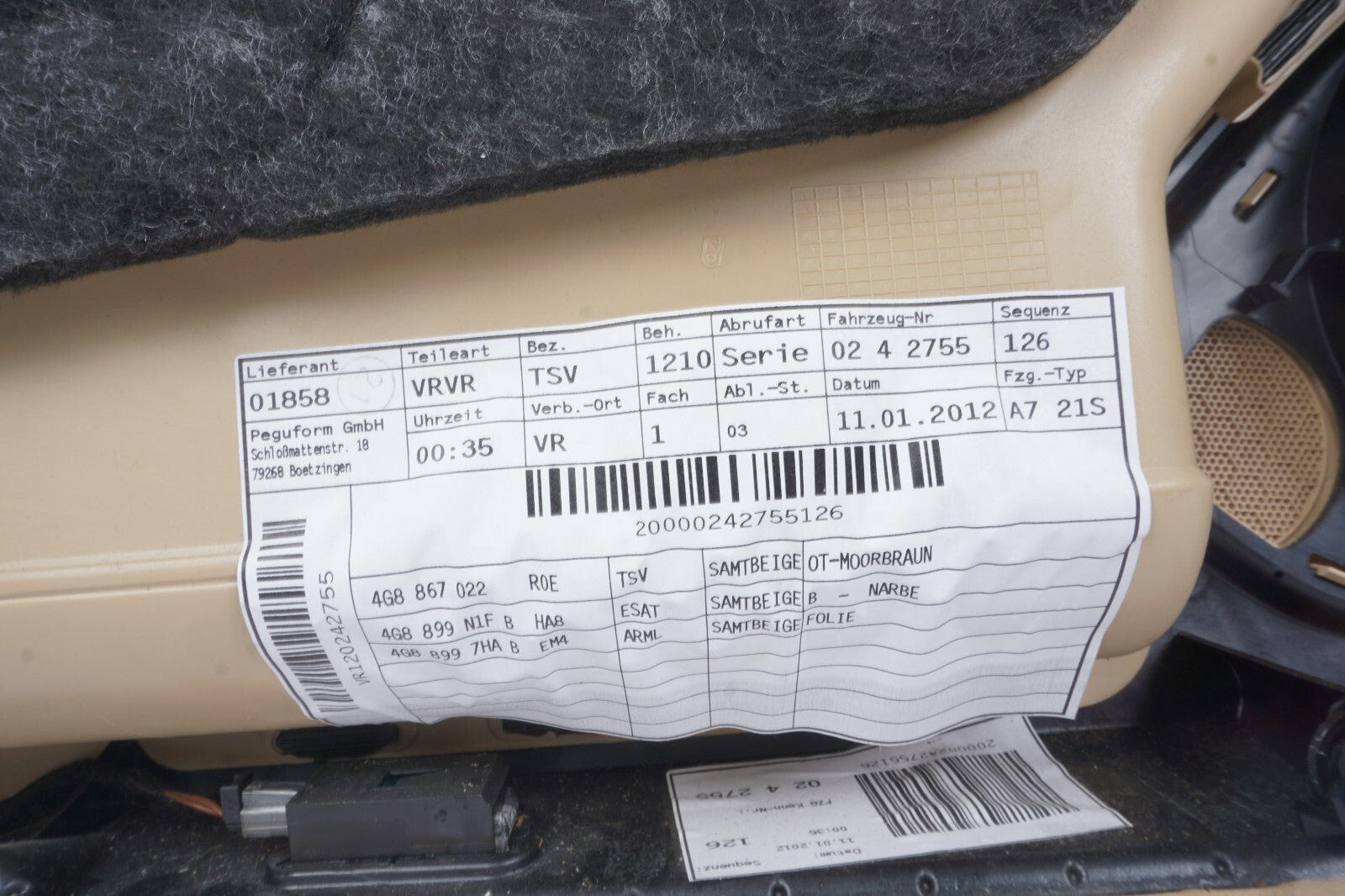 2012 - 2017 AUDI A7 S7 Front Right Passenger Door Panel Trim OEM