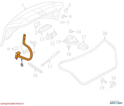 12-22 Volkswagen Passat Rear Right Side Trunk Lid Hinge Support 561827302B OEM
