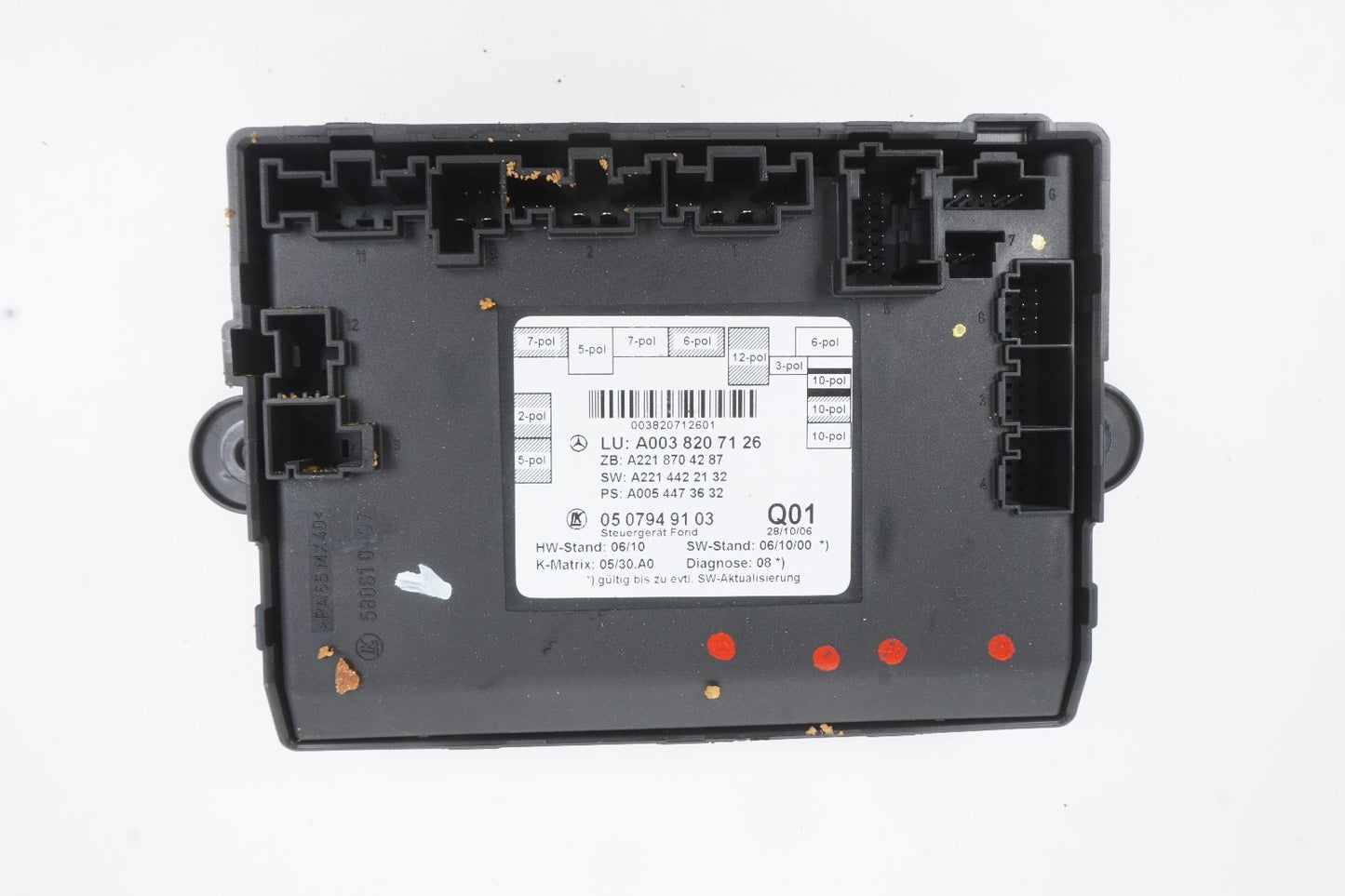 2007-2013 Mercedes Benz S Class W221 Door Computer Control Module Rear