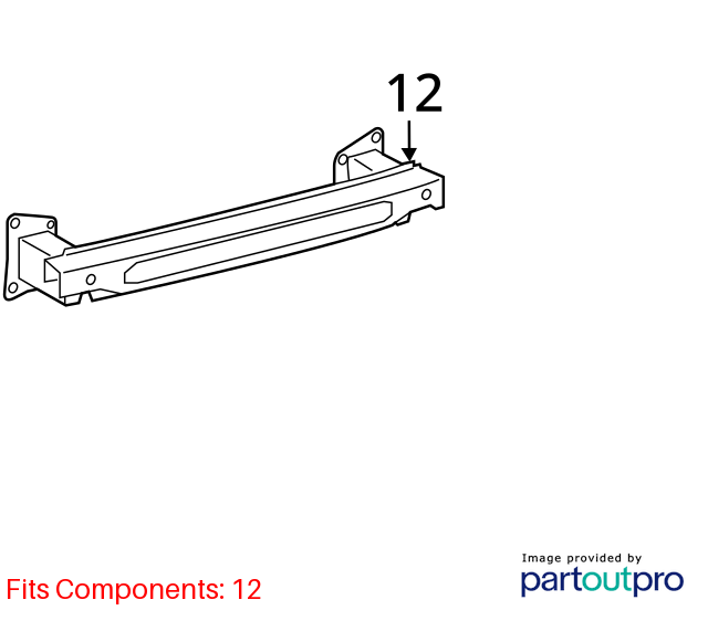2012-2019 Volkswagen Passat Rear Bumper Reinforcement Impact Absorber  OEM