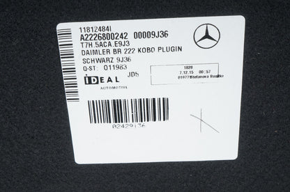 2014-2017 Mercedes W222 S500 TRUNK FLOOR COVER PANEL TRIM A2226800242 OEM