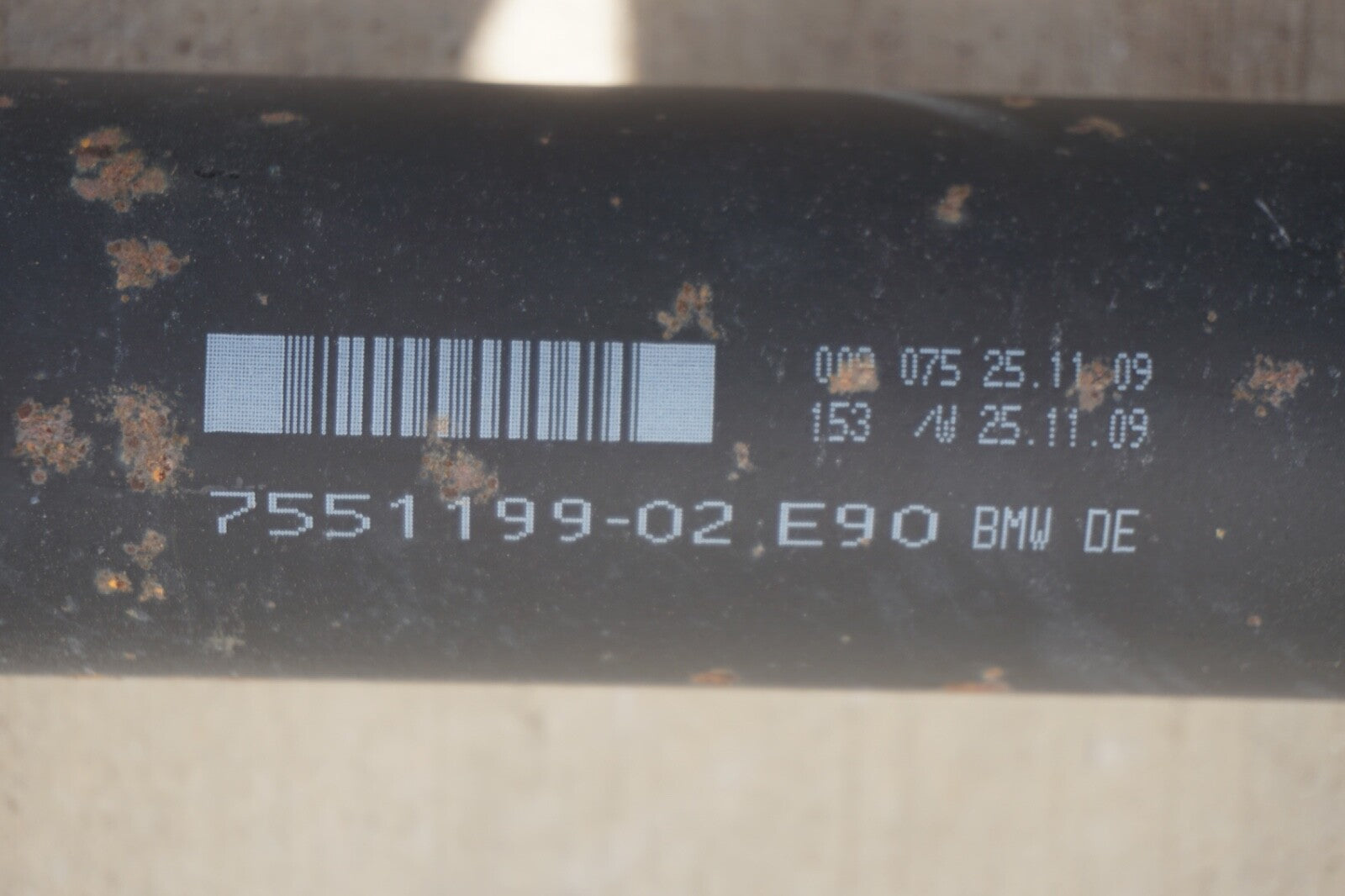 2009 - 2013 BMW 328i E93 REAR DRIVESHAFT 7551199-02 OEM