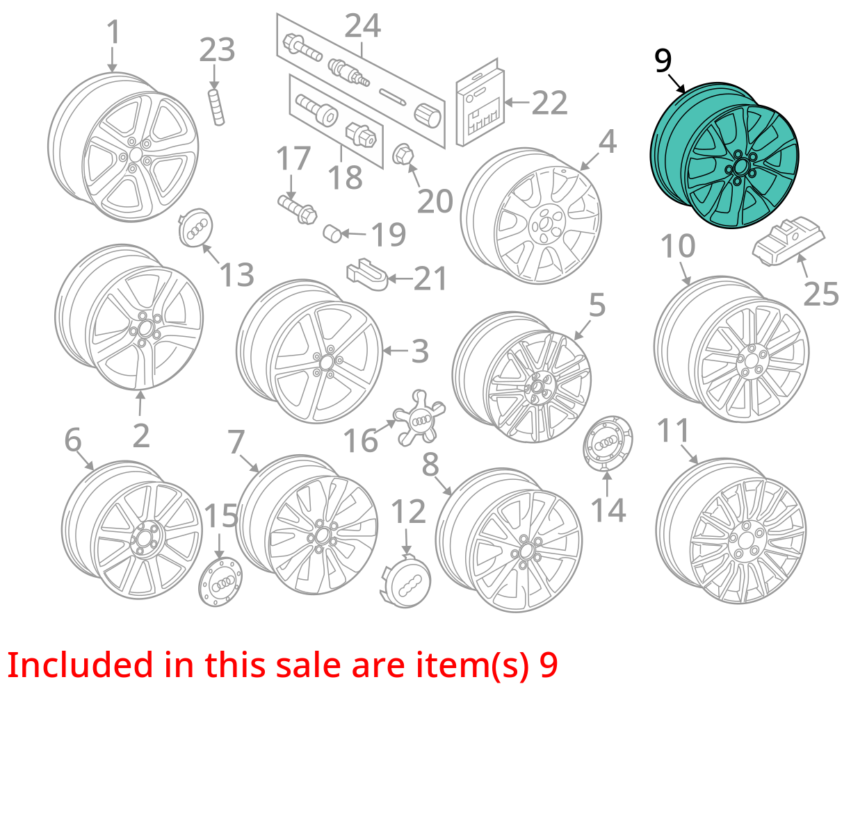 2007-2011 Audi A6 S6 Avant Quattro 18" Factory OEM Wheel Rim 4F0601025CD
