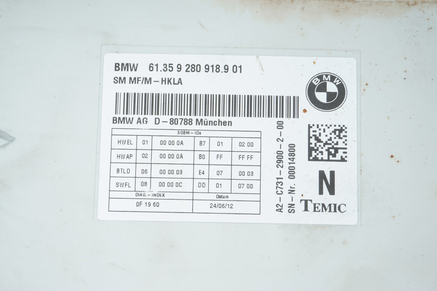 2012 - 2018 BMW 650i 640i FRONT LEFT DRIVER SEAT CONTROL MODULE OEM