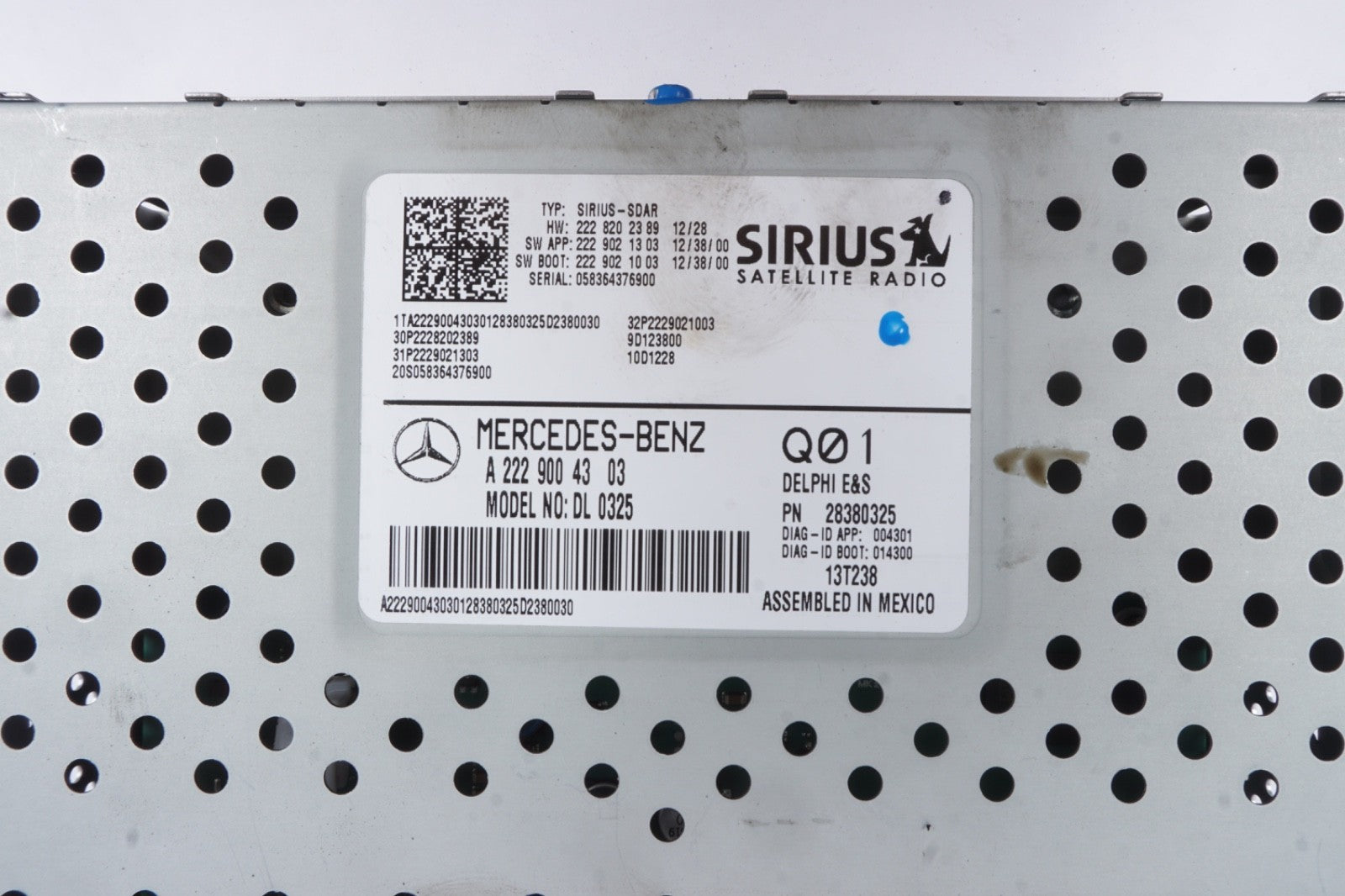 2014 - 2017 Mercedes W222 S550 Sirius Satellite Radio Receiver 2229004303 OEM