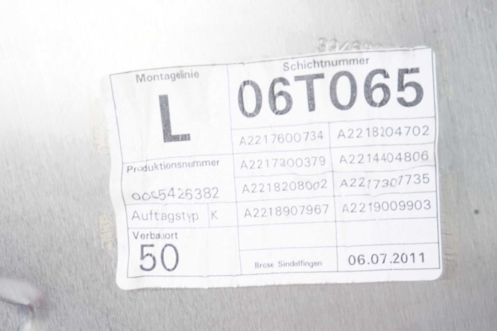 07-13 Mercedes W221 S550 S63 Rear Left Driver Door Window Regulator Motor OEM