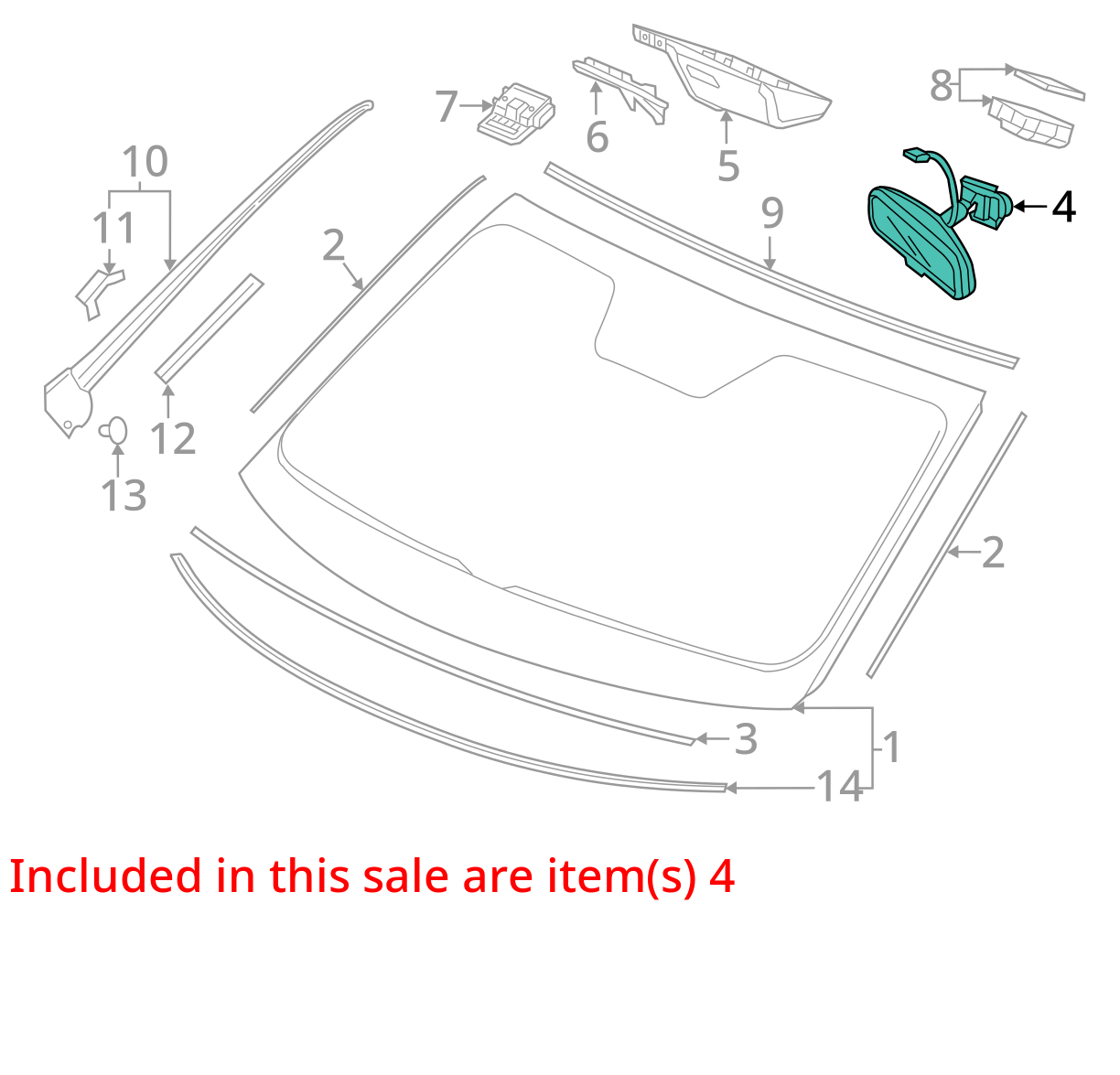 2018-2020 HONDA ODYSSEY INTERIOR REARVIEW MIRROR