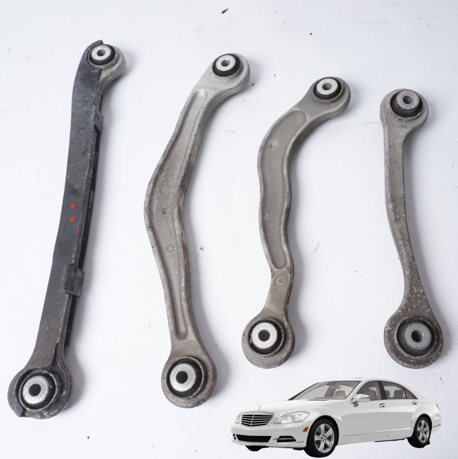 07-13 Mercedes W221 S63 AMG CL600 Rear Left Driver Side Control Arm Set of 4 OEM