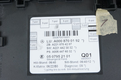 2007-2013 Mercedes Benz S Class W221 Door Computer Control Module Rear