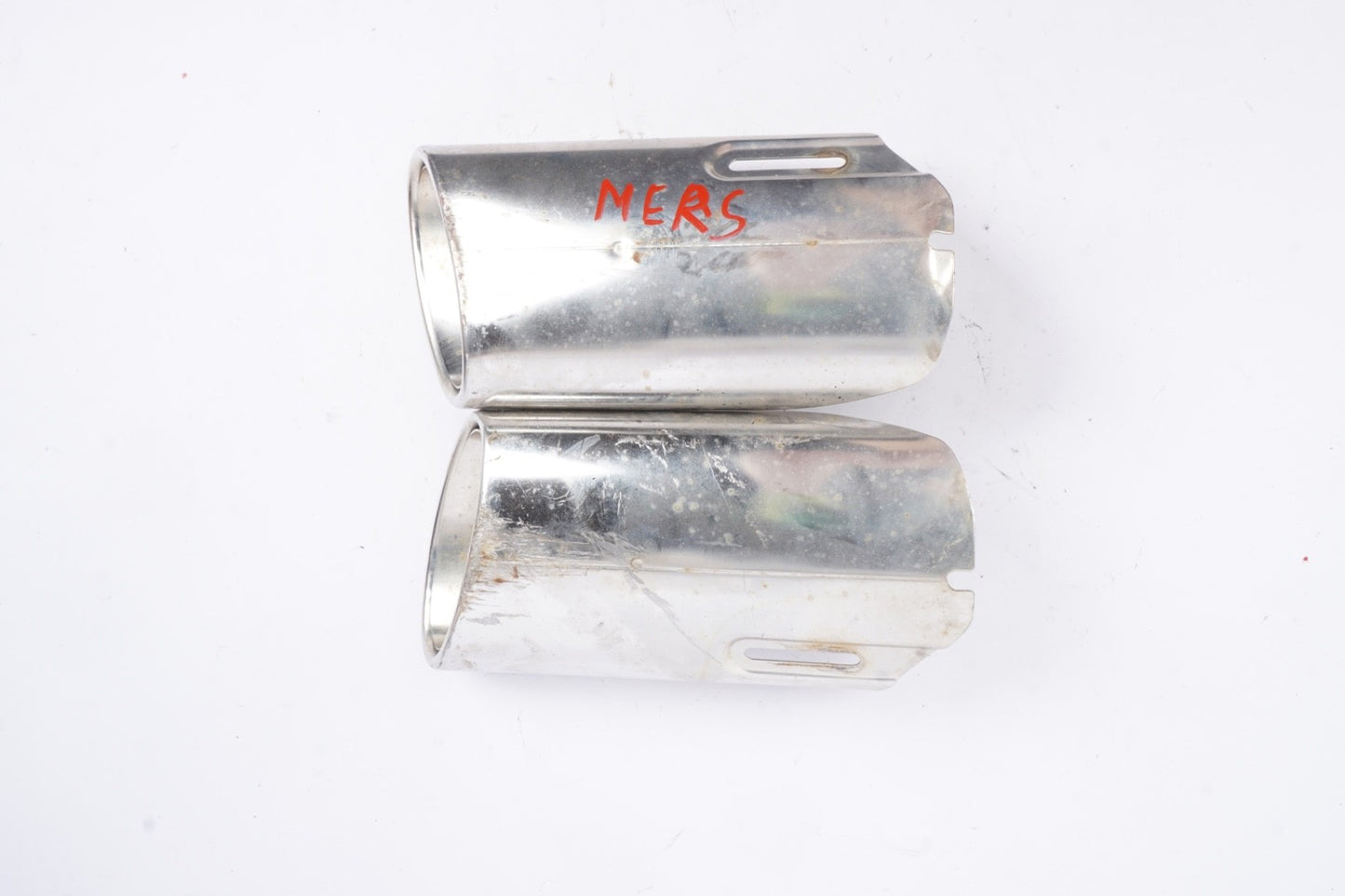 08-16 Mercedes W204 C350 E350 Rear Bumper Exhaust Muffler Tips Set of 2 OEM