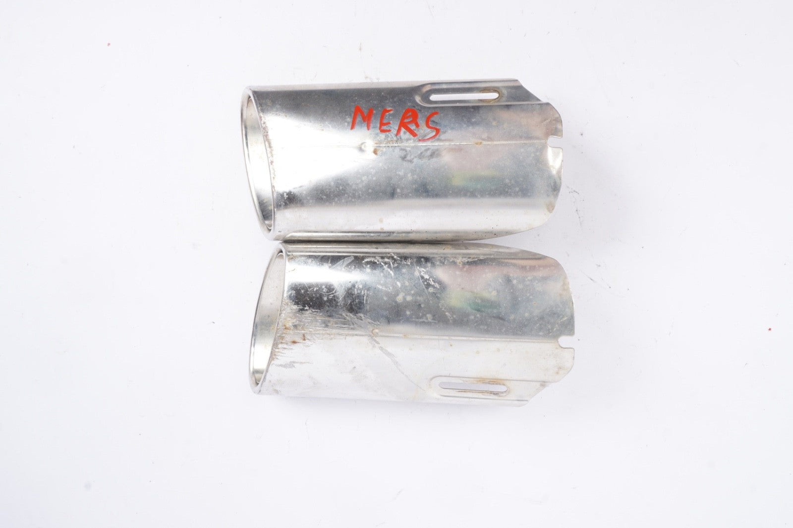 08-16 Mercedes W204 C350 E350 Rear Bumper Exhaust Muffler Tips Set of 2 OEM
