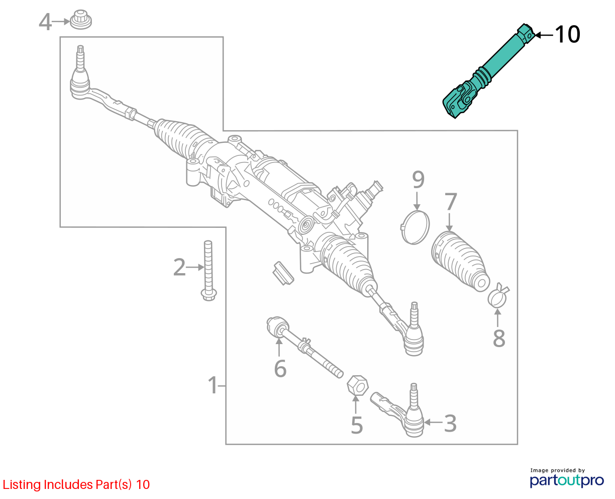 2010 - 2016 Mercedes E350 W212 Steering Column Intermediate Shaft Linkage OEM