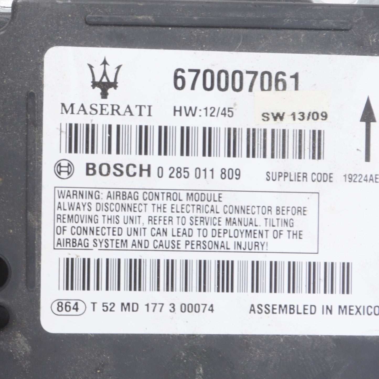 2014 - 2019 MASERATI GHIBLI CONTROL MODULE OEM