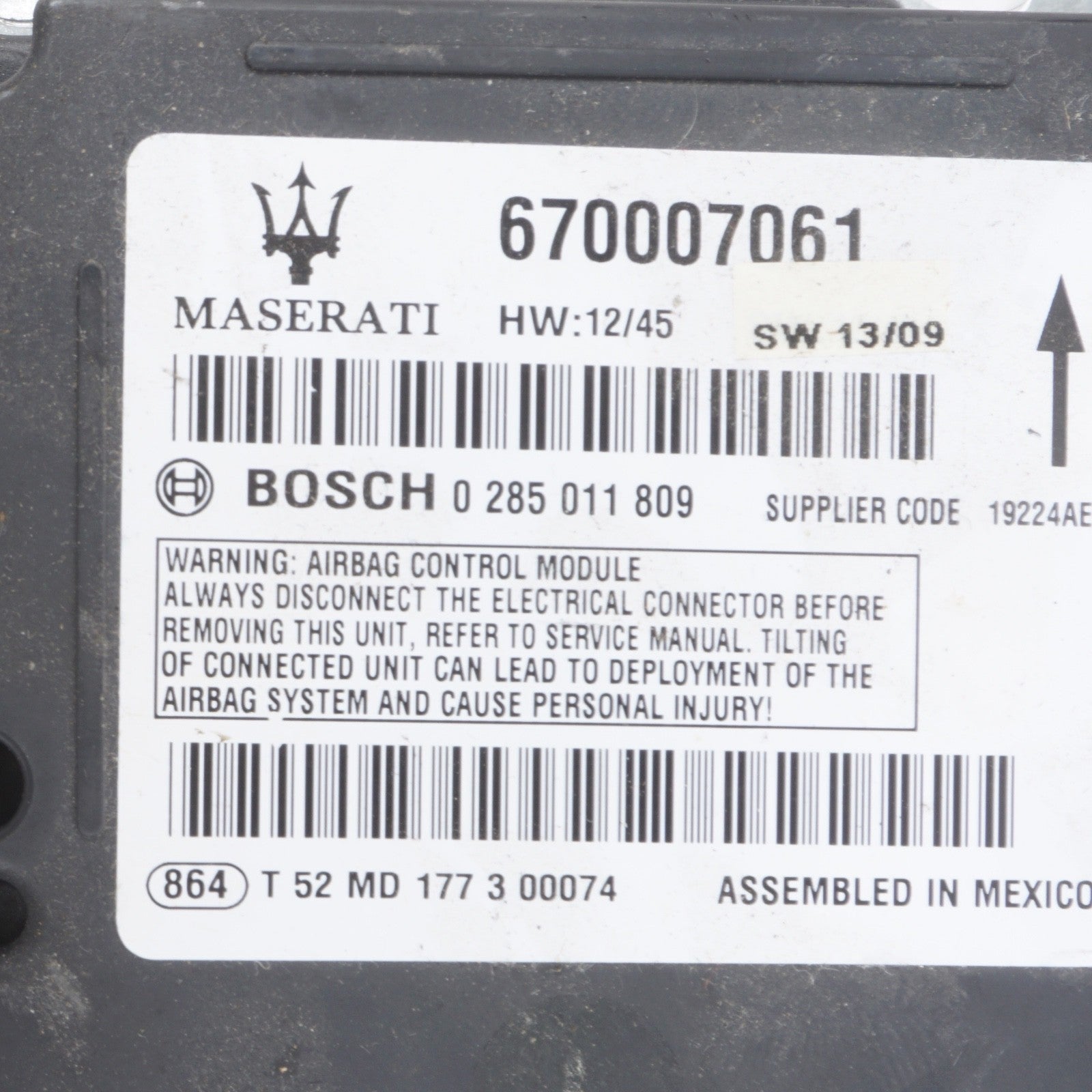 2014 - 2019 MASERATI GHIBLI CONTROL MODULE OEM
