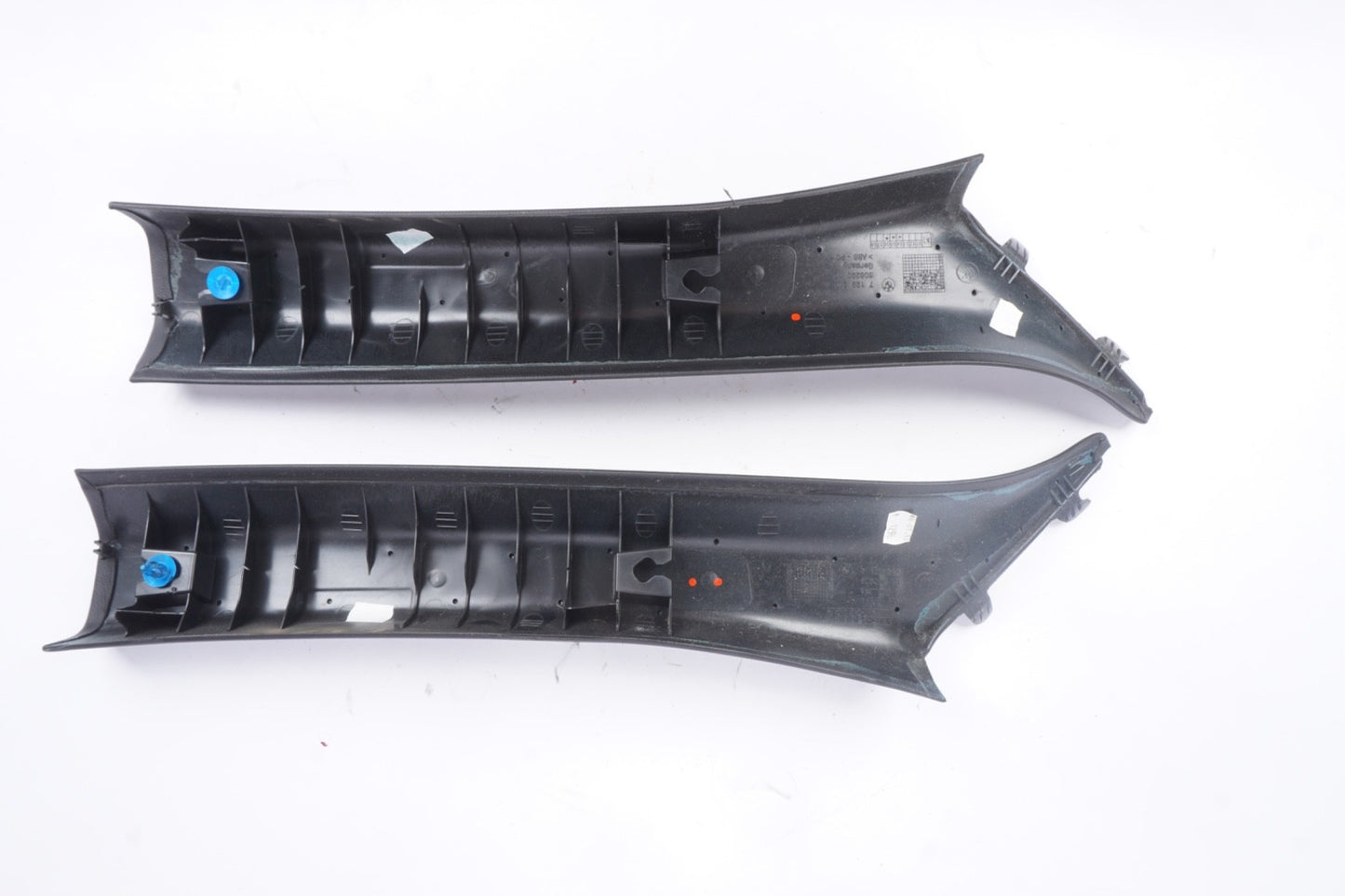 08-13 BMW E93 M3 Convertible Front A Pillars Black Original Pair 7129311 7129312