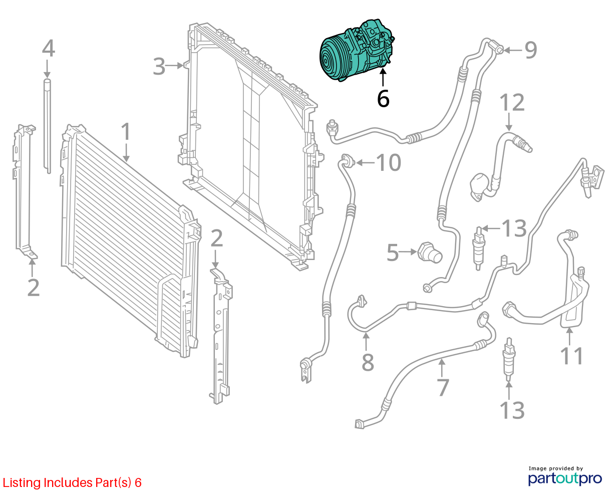 08-11 Mercedes W204 C300 Ac Compressor A0022303111 OEM