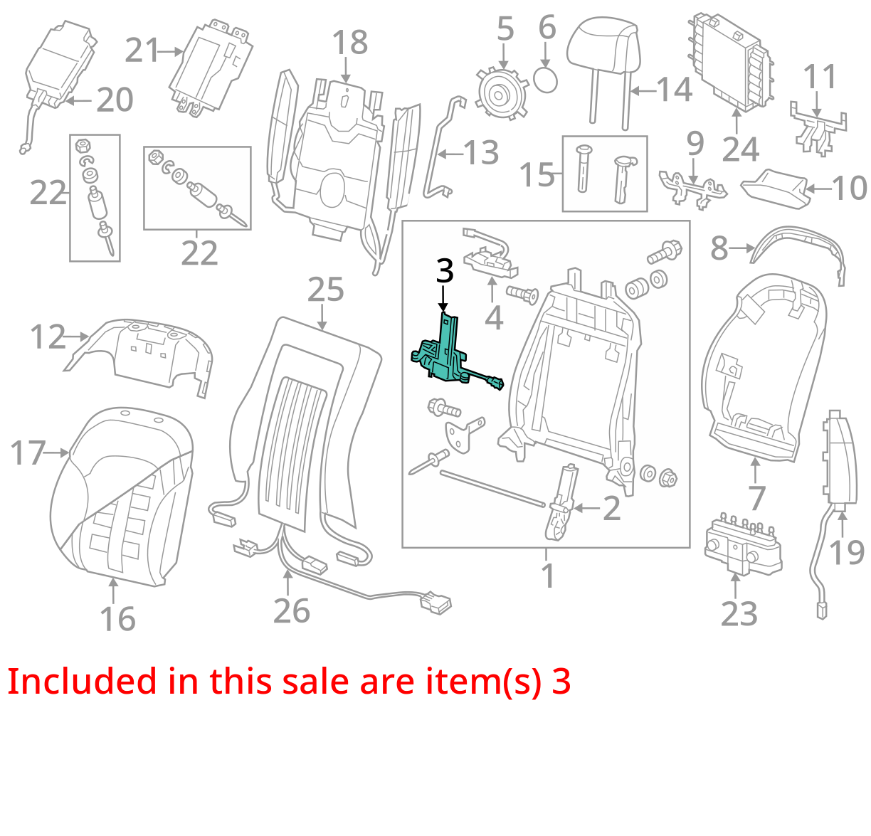2011-2018 AUDI A8L FRONT RIGHT PASSENGER SIDE SEAT HEADREST ADJUSTMENT MOTOR OEM