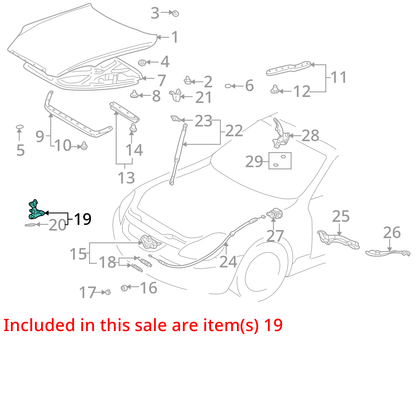2002 - 2010 Lexus SC 430 Engine Bonnet Hood Lock Latch Safety Catch Hook OEM
