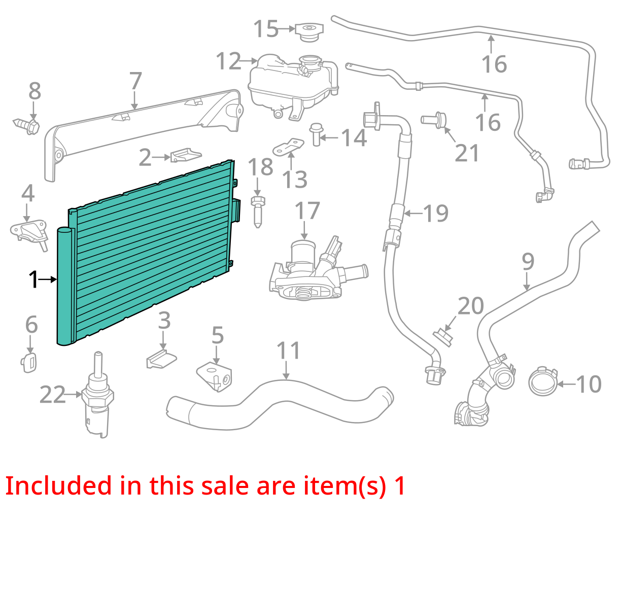 2012 - 2019 Fiat 500 Pop Engine Cooling Radiator 55111352AA OEM