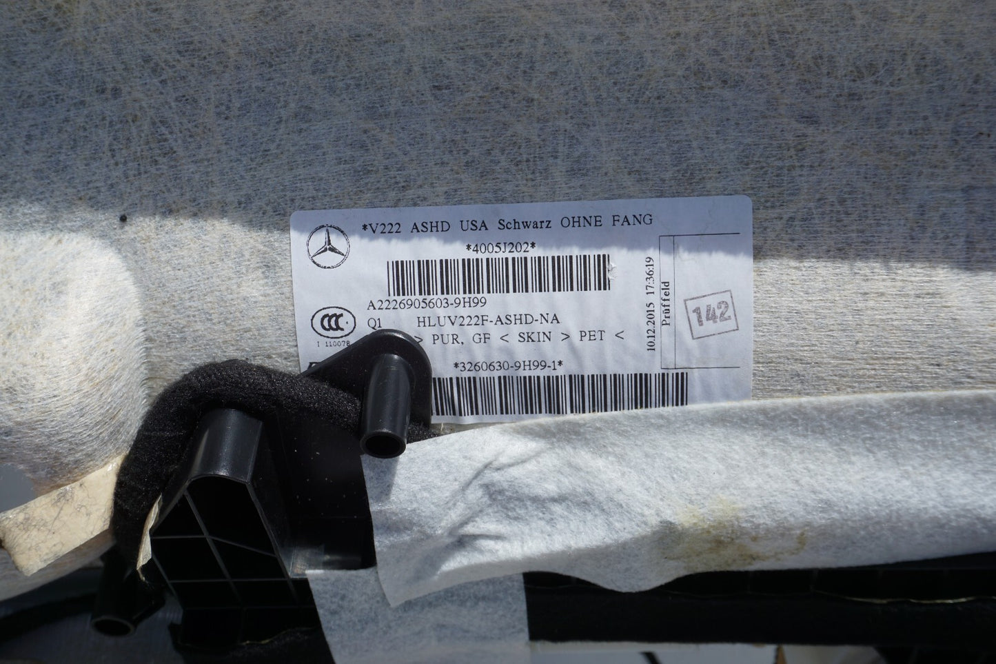 14-17 Mercedes S550 W222 HEADLINER W/ PANORAMIC ROOF A2226905603 OEM