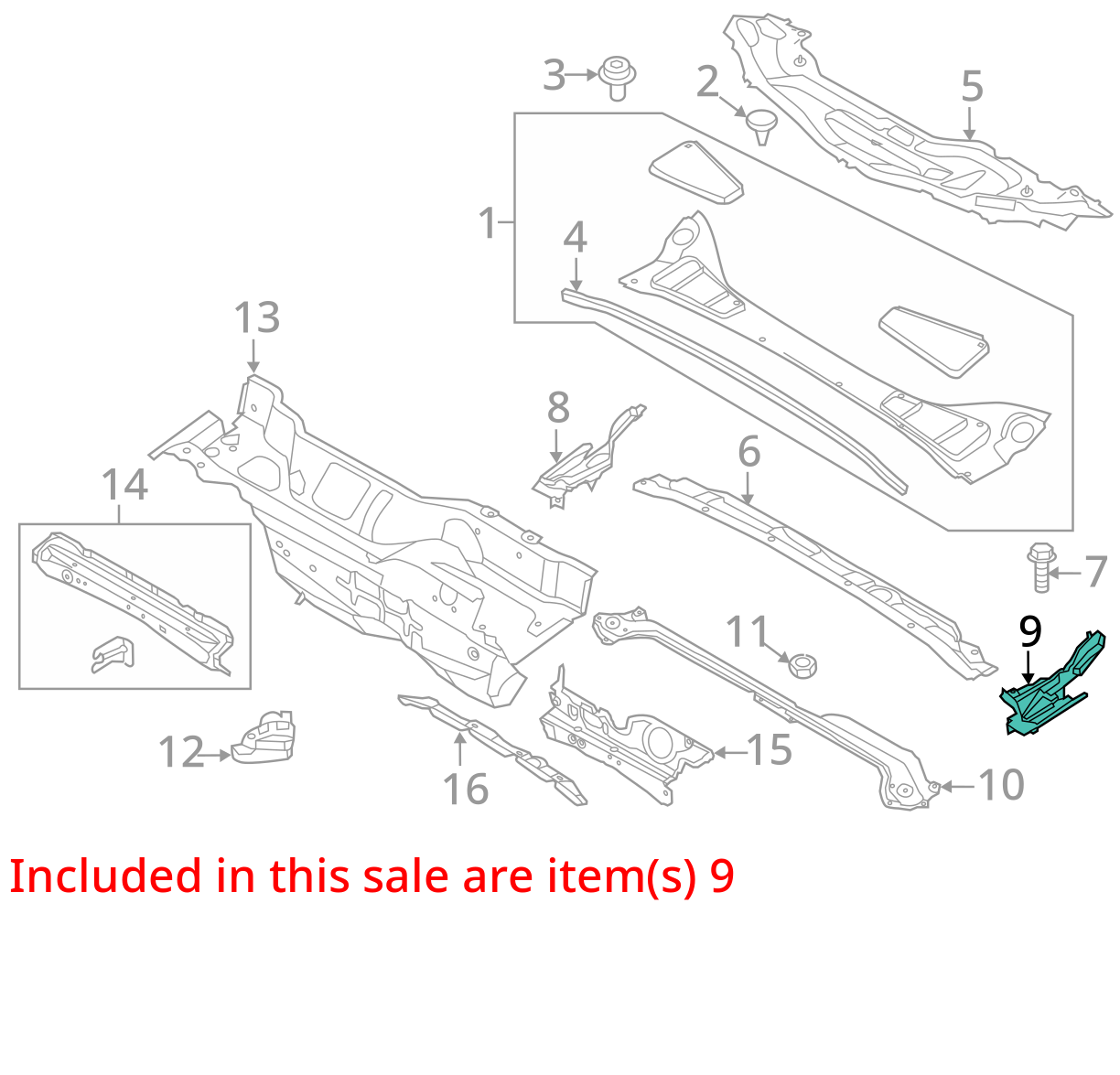 2012 - 2018 FORD FOCUS FRONT LEFT RIGHT DRIVER SIDE COWL PANEL END HINGE COVER