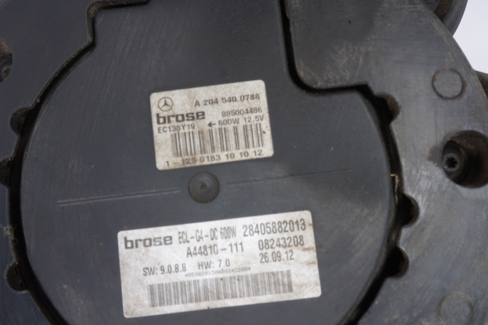 08-20 Mercedes W207 E350 C250 Engine Radiator Cooling Fan Motor Assembly OEM