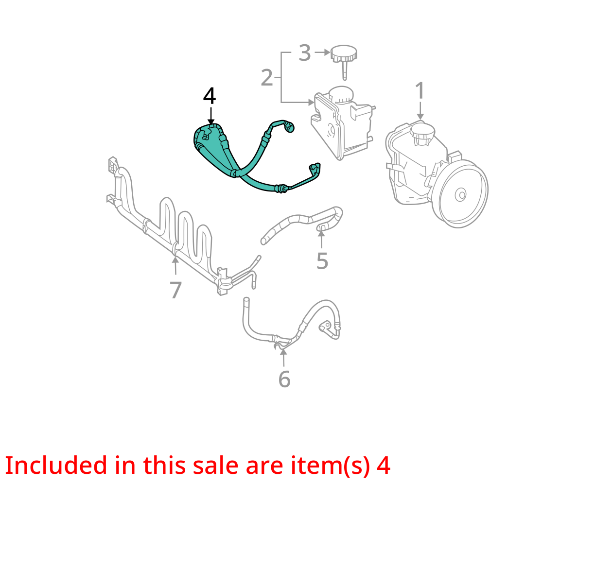 2012-2015 Mercedes-Benz C250 Power Steering High Pressure Line Hose Feed