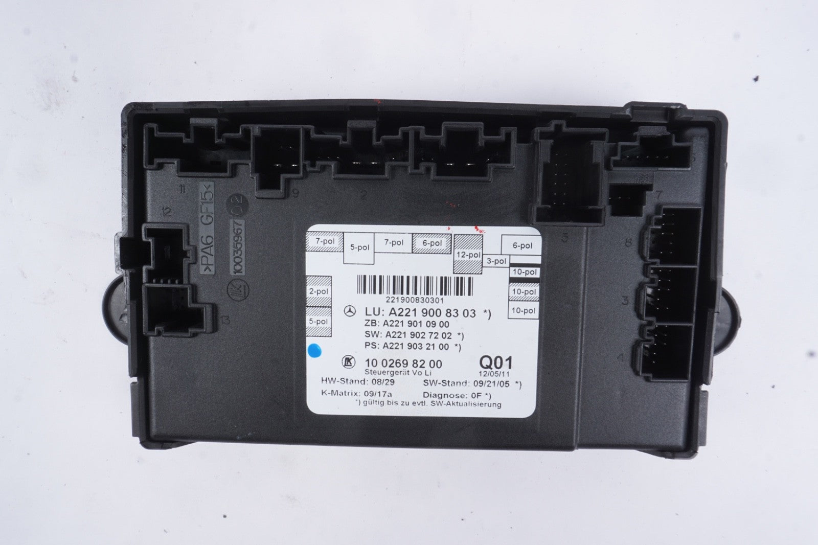 10-13 Mercedes W221 S550 S350 S400 Front Left Door Control Module 2219008303 OEM