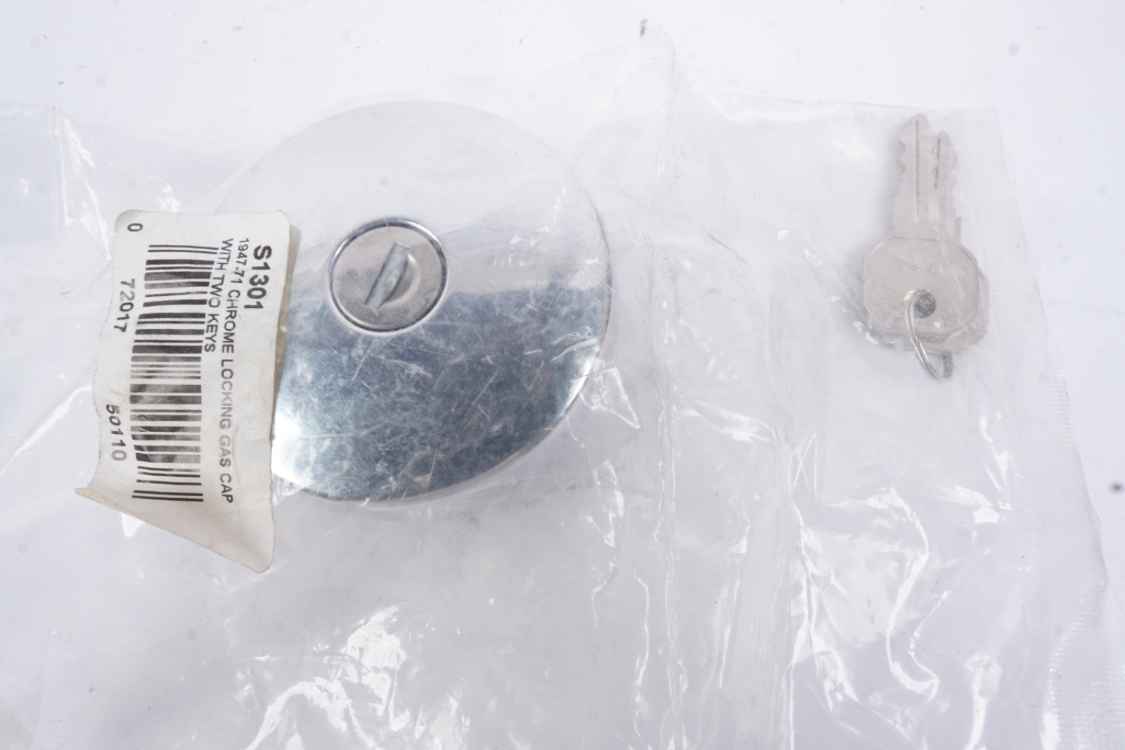 United Pacific S1301 Triple Chrome Vented Locking Gas Cap w/2 Keys