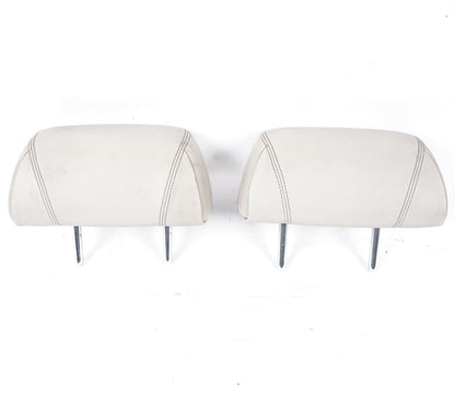 2012-2018 BMW 650I REAR LEFT & RIGHT HEADREST SET GRAY LEATHER OEM