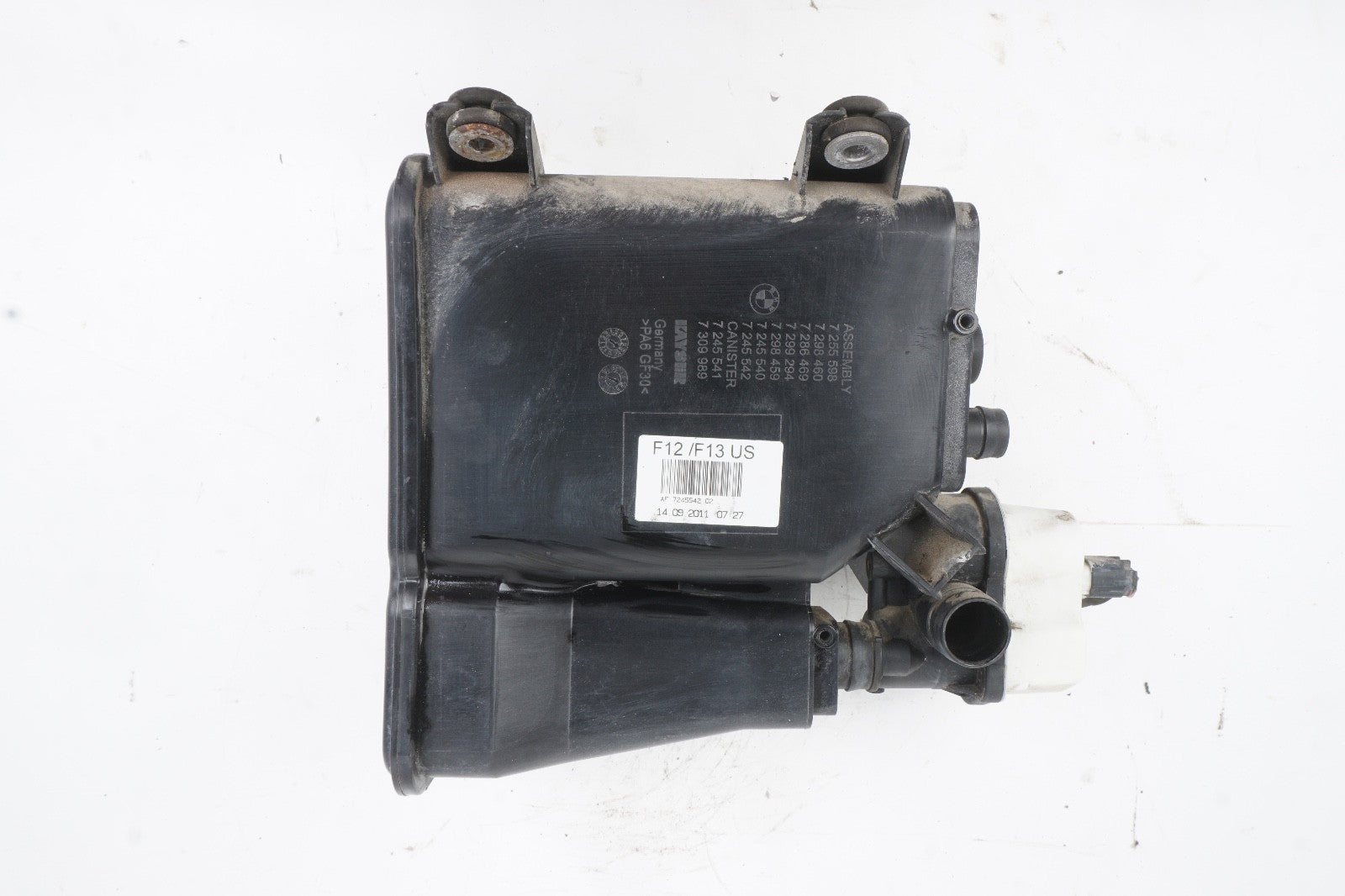 10-18 BMW F12 650i 640i 550i Fuel EVAP Charcoal Canister Box Vapor 7245542 OEM