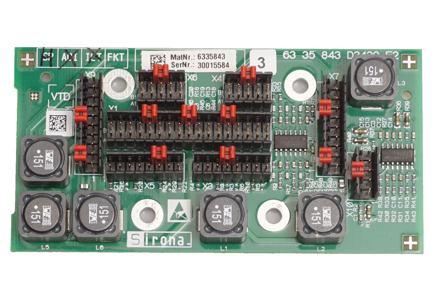 Sirona CEREC MCX/MCXL Distribution Board PN: 6335843  - USED