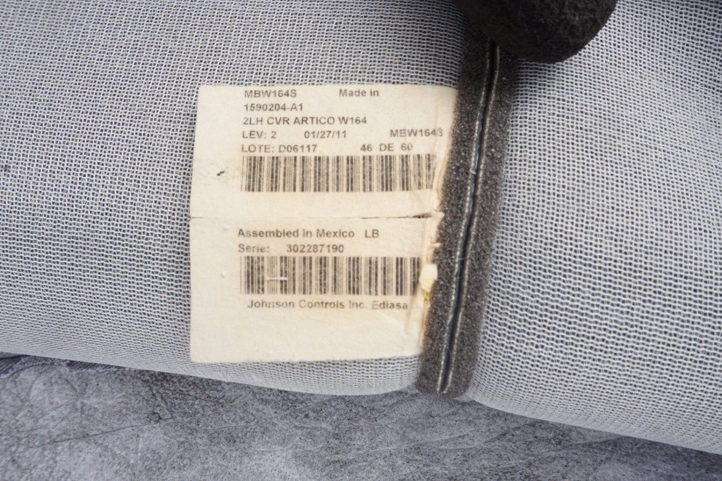 09-11 Mercedes W164 ML350 ML550 Rear Left Driver Lower Bottom Seat Cushion Black