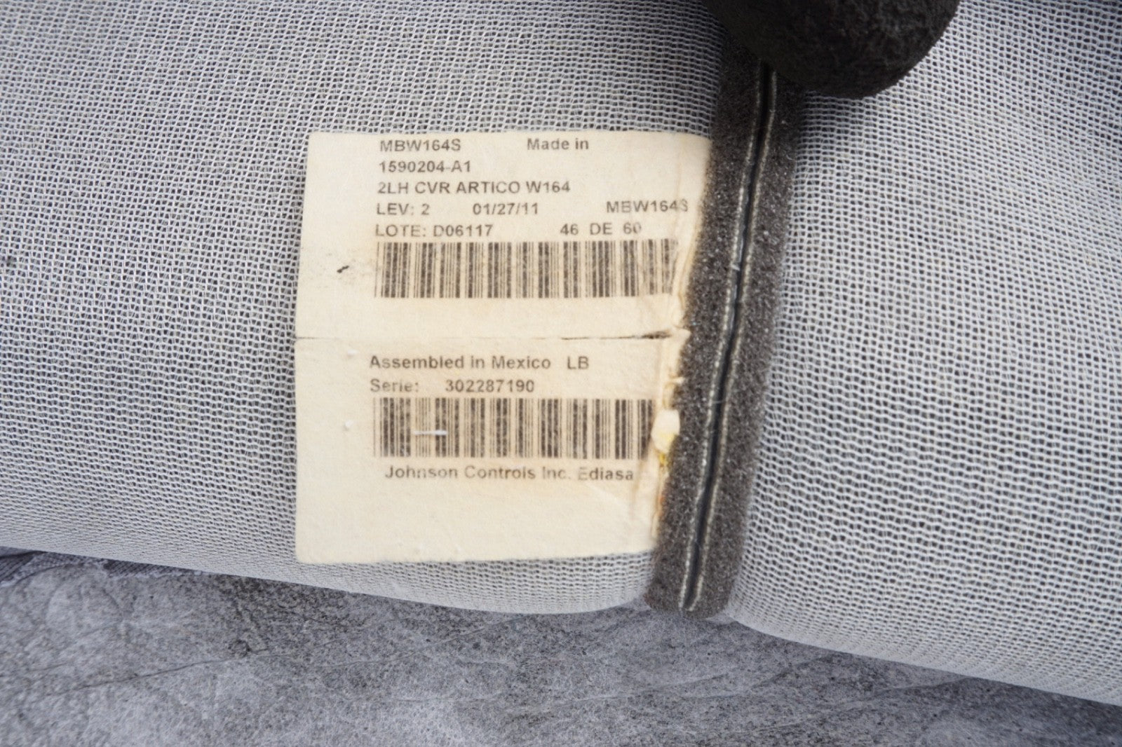 09-11 Mercedes W164 ML350 ML550 Rear Left Driver Lower Bottom Seat Cushion Black