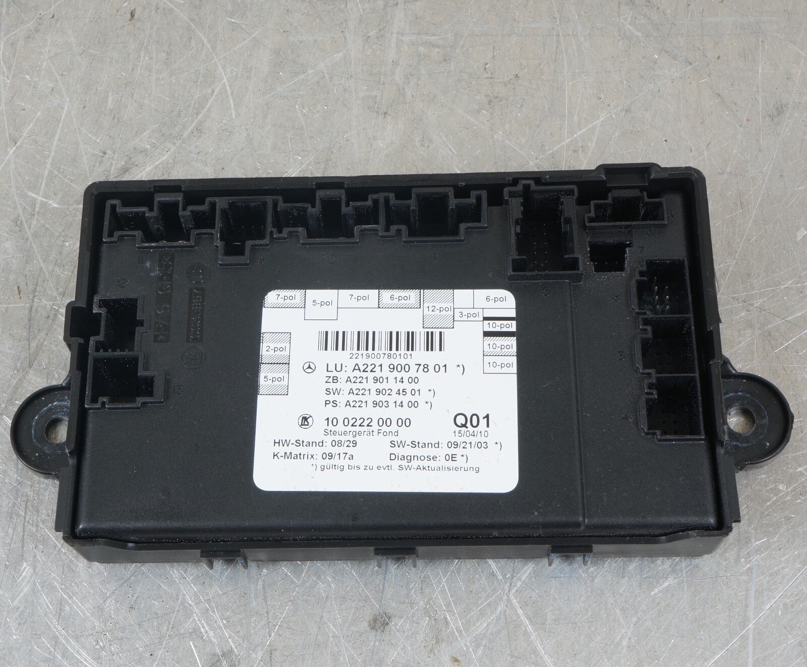 07-13 Mercedes W221 S550 S400 Rear Right or Left Side Door Control Module OEM