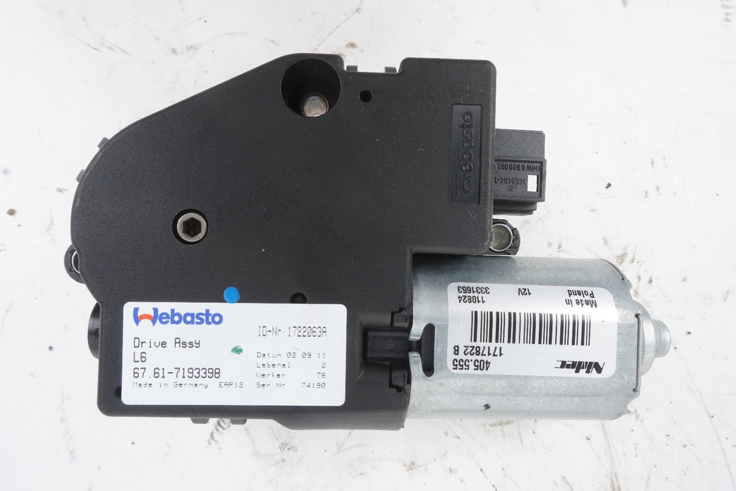 2012 – 2017 BMW 650i 640I Front Sunroof Motor OEM 7193398
