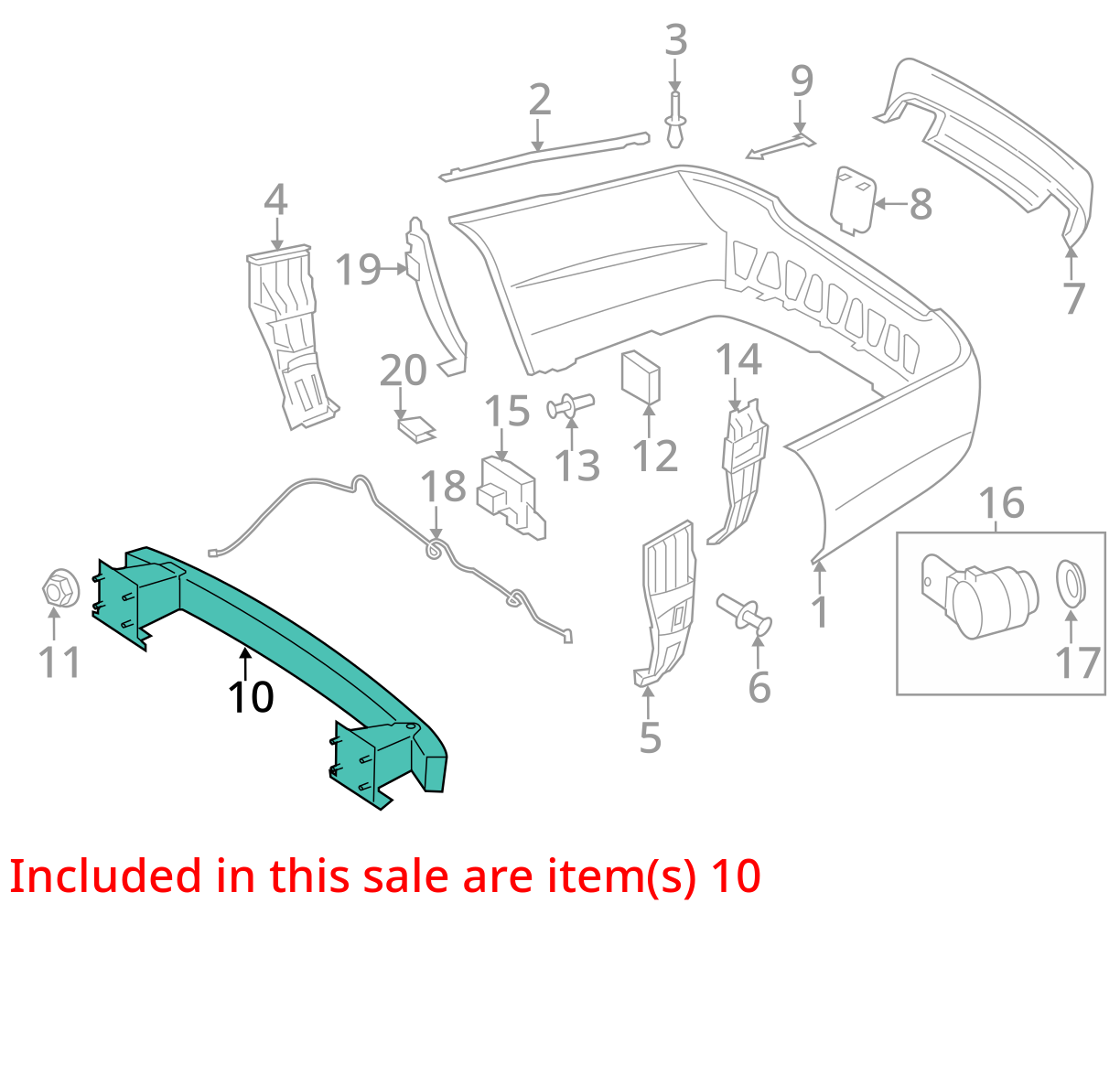 07-13 W221 MERCEDES BENZ S550 S600 S400 REAR REINFORCEMENT CRASH BAR 2216100920