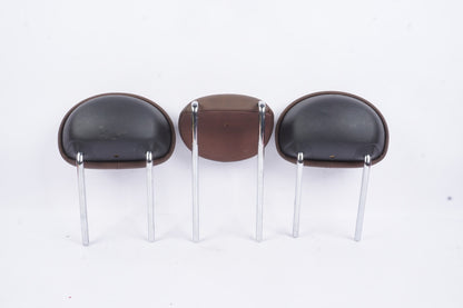 2016-2017 FIAT 500X REAR LEFT RIGHT CENTER HEADREST HEAD REST SET BROWN LEATHER