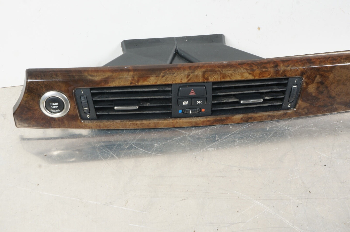 BMW E90 328 330 335 SEDAN DASH CENTER WOOD TRIM AIR VENT MOLDING DTC START OEM