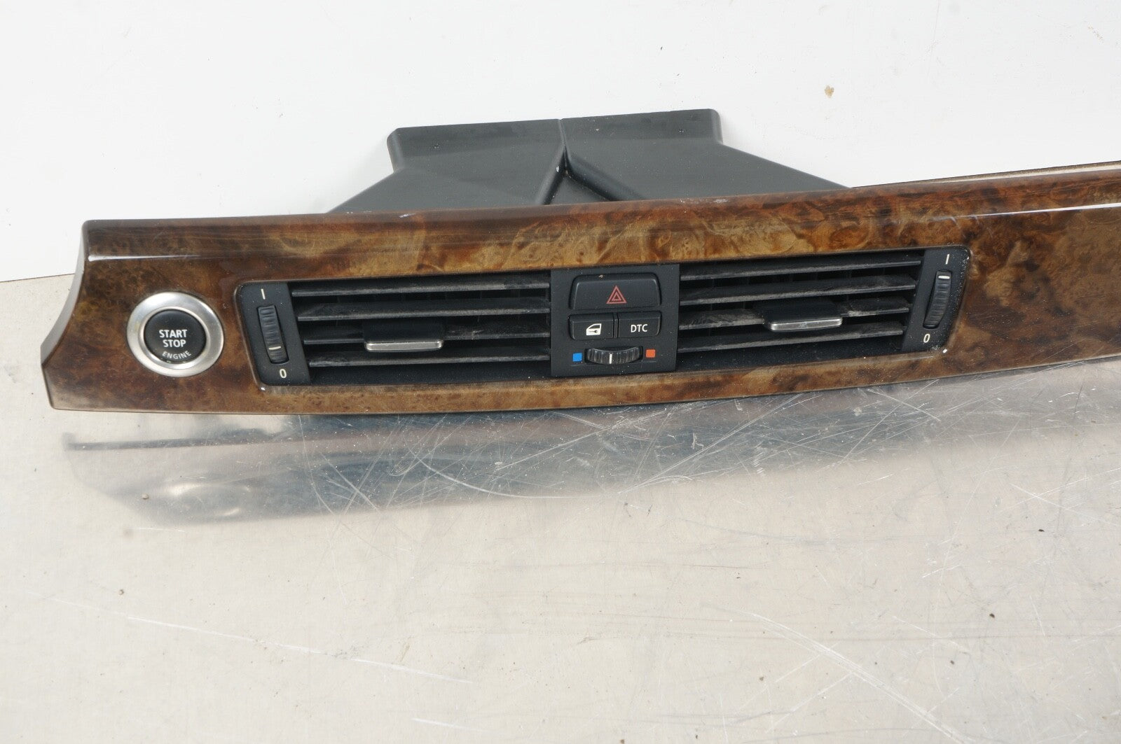 BMW E90 328 330 335 SEDAN DASH CENTER WOOD TRIM AIR VENT MOLDING DTC START OEM