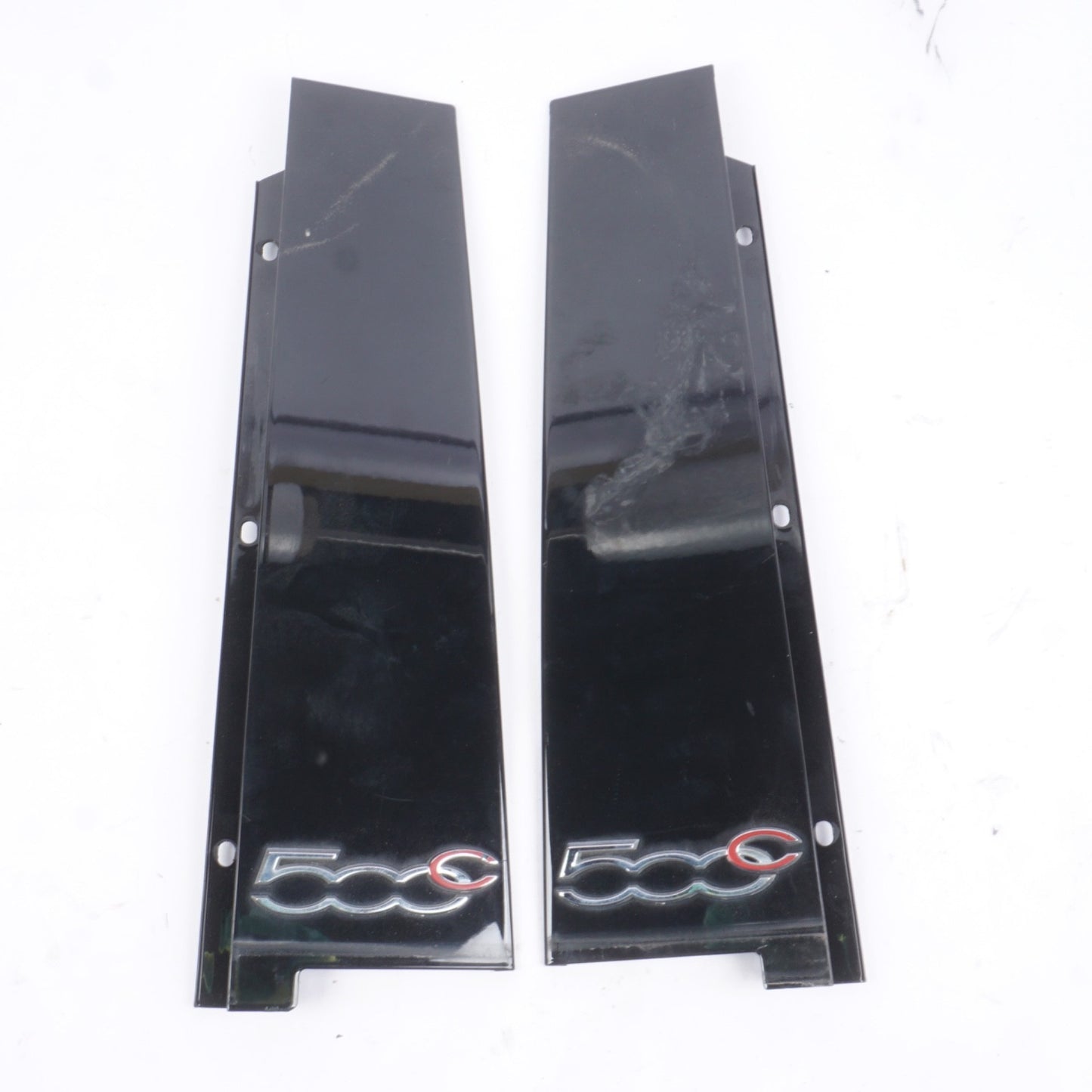 12-19 Fiat 500 Front Left Right Side Exterior Door B Pillar Molding Cover PAIR