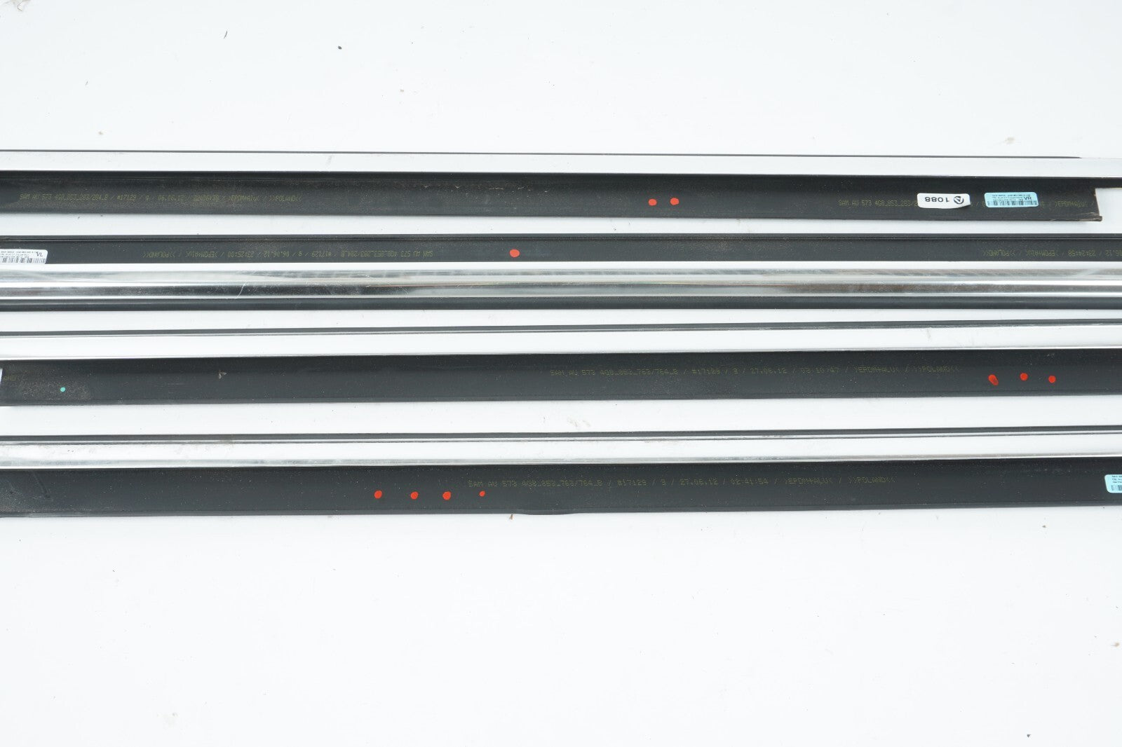 2012 - 2017 AUDI A7 DOOR WINDOW BELT MOLDING FRONT & REAR SET OEM