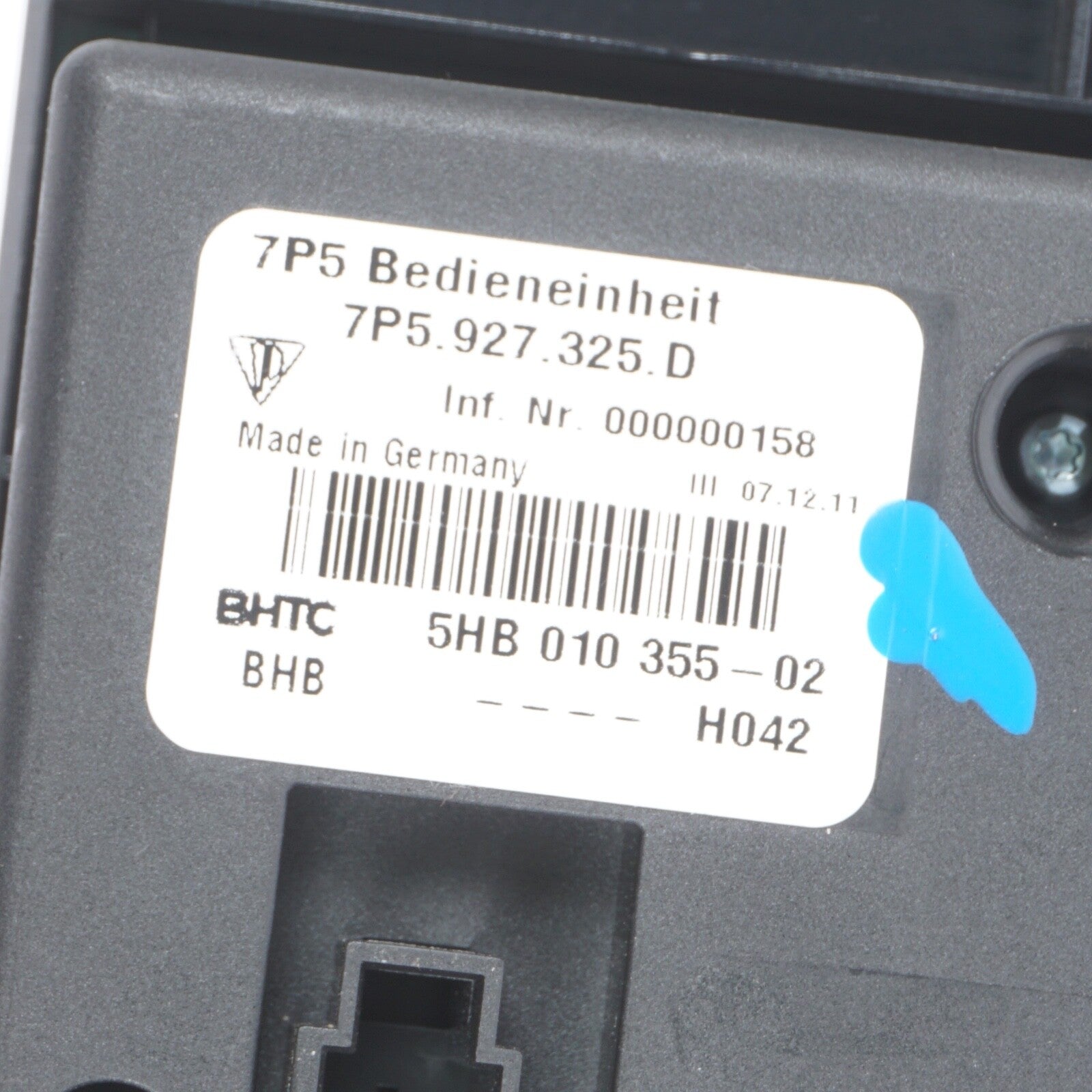 11 - 17 Porsche Cayenne 958 Rear Seat Heat Lock Switch Control Panel 7P5927325D