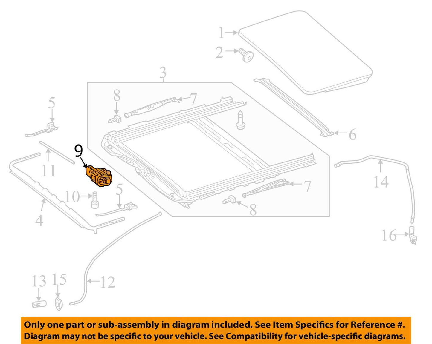 2008-2016 MERCEDES C250 C300 C350 E250 E350 E550 E63 (W204 W212) SUNROOF MOTOR