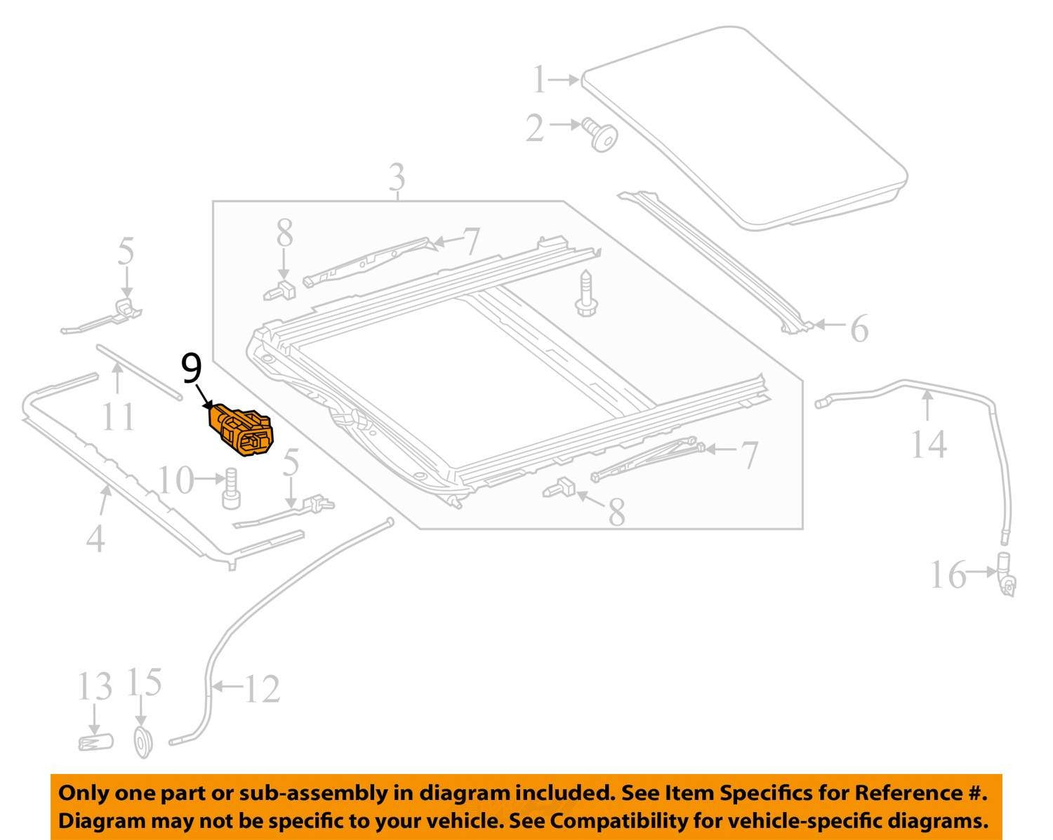 2008-2016 MERCEDES C250 C300 C350 E250 E350 E550 E63 (W204 W212) SUNROOF MOTOR