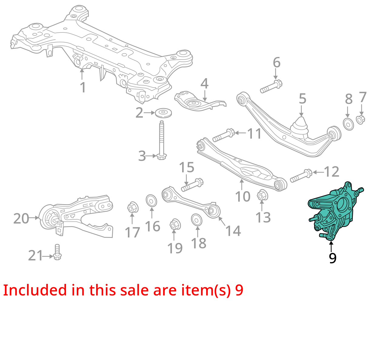 2018 - 2025 Honda Odyssey 3.5L Left Rear Knuckle OEM