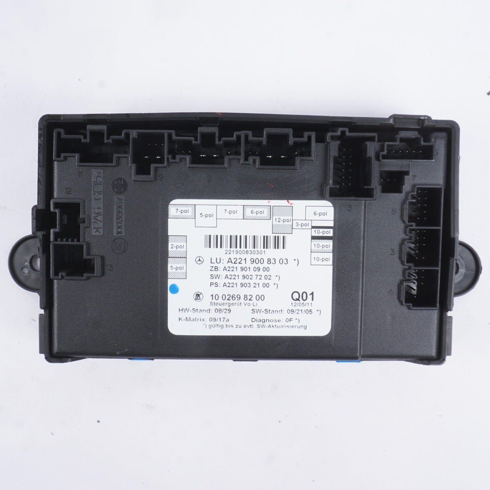 10-13 Mercedes W221 S550 S350 S400 Front Left Door Control Module 2219008303 OEM