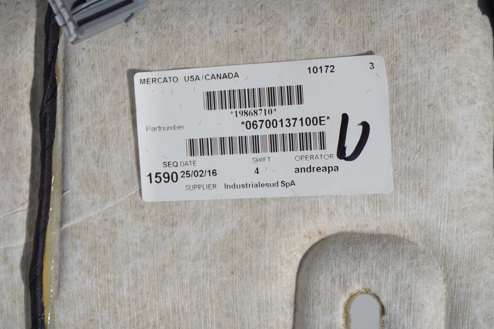 2014 - 2018 Maserati Qauttroporte  Headliner Head Liner 06700137100