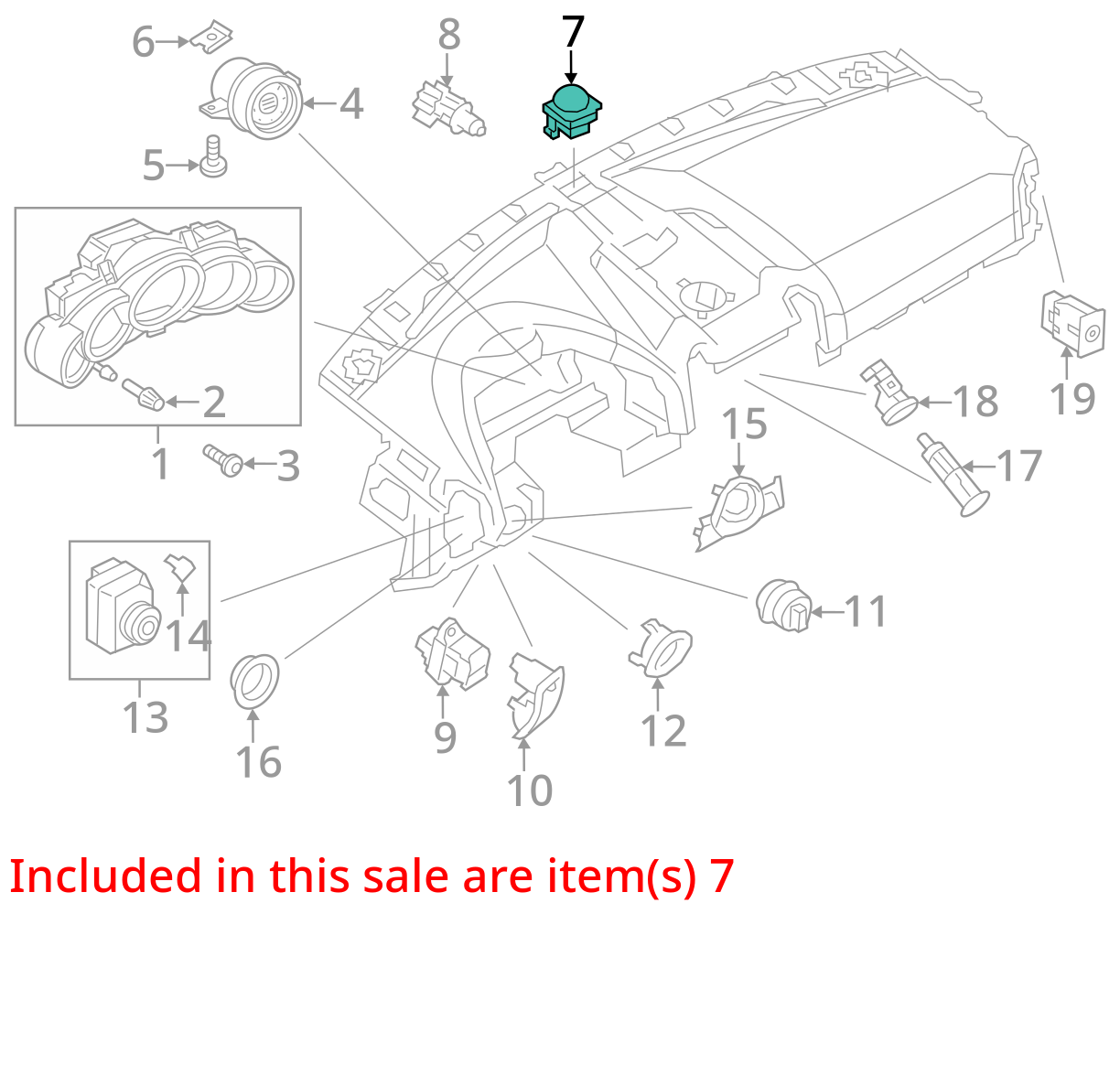 2011-2018 PORSCHE CAYENNE PANAMERA DASH SOLAR SENSOR 7PP907539A OEM
