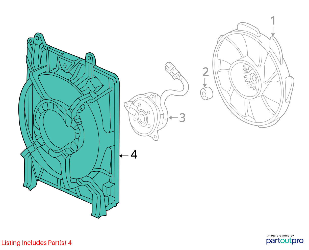 2016 - 2022 Acura ILX 2.4L Radiator Cooling Fan Right 19015-R4H-A01 OEM